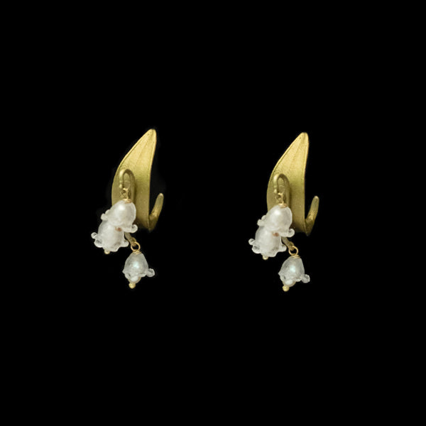 Lily of the Valley Hoop Post Earrings by Michael Michaud