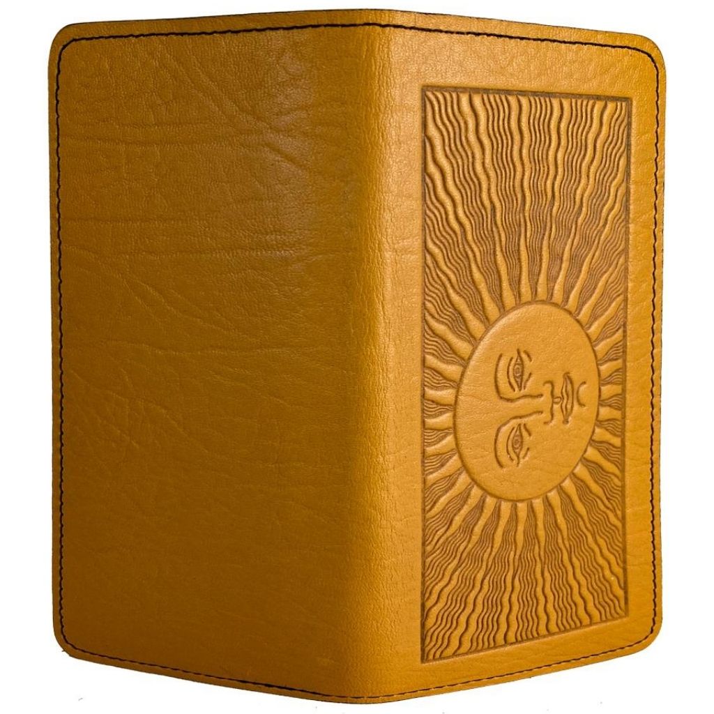 Leather Checkbook Cover - Sun in Marigold