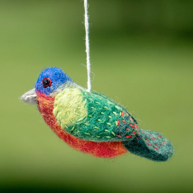 Painted Bunting Wool Ornament