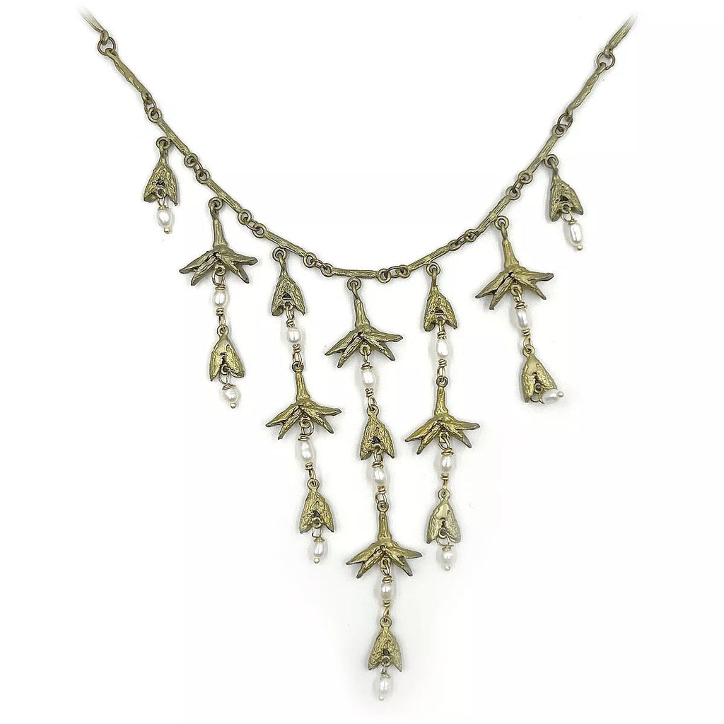 Burning Bush Pod 16 Inch Adjustable Statement Necklace by Michael Michaud