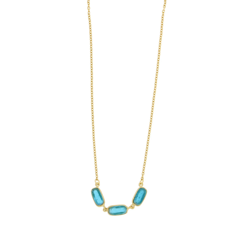 Turquoise Geo Bubble 16 Inch Adjustable Dainty Necklace by Michael Michaud