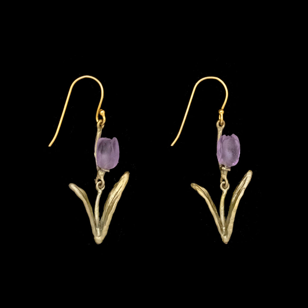 Tulip Wire (Purple) Earrings by Michael Michaud