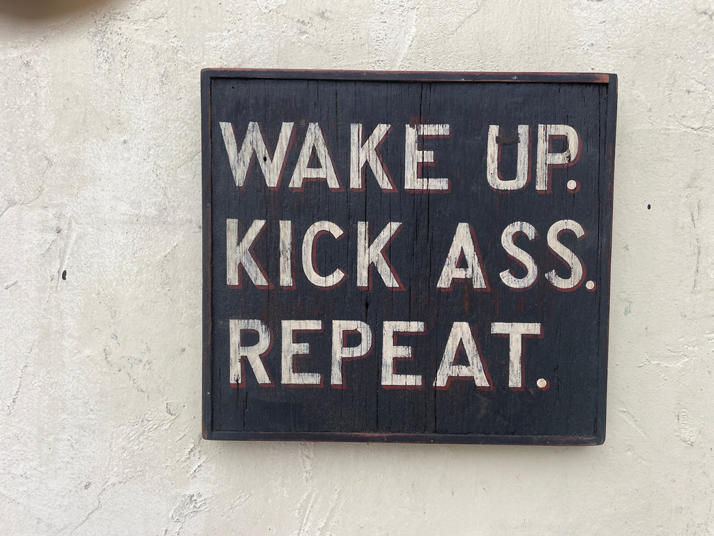 Wake Up Kick Ass Repeat Americana Art