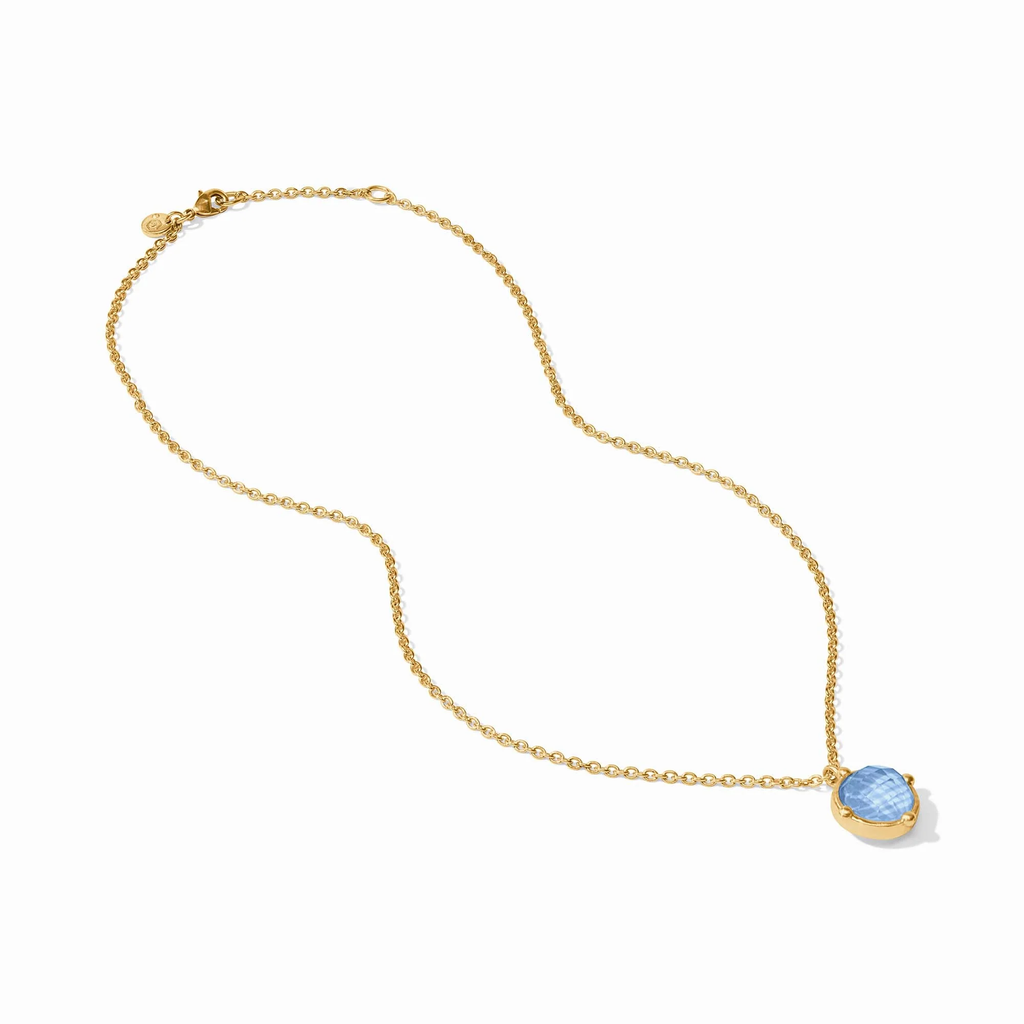 Honeybee Solitaire Necklace in Iridescent Chalcedony Blue by Julie Vos