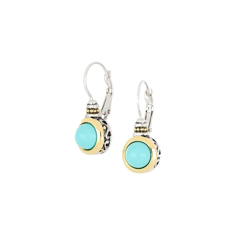 Pérola Collection - Turquoise French Wire Earrings by John Medeiros