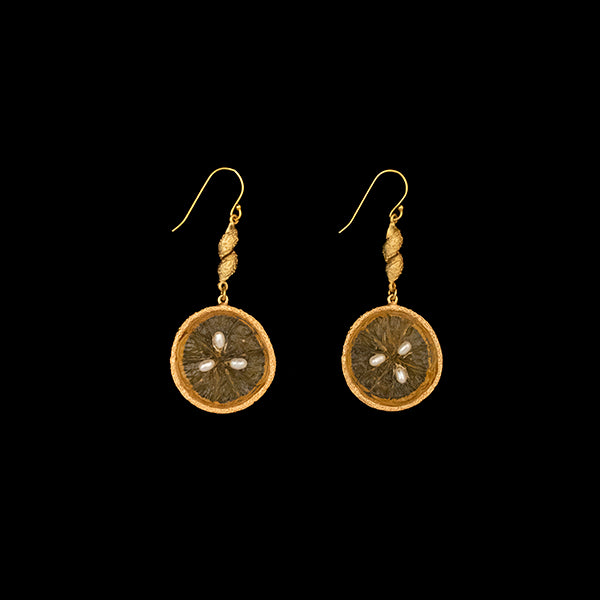 Citrus Orange Wire Earrings by Micheal Michaud