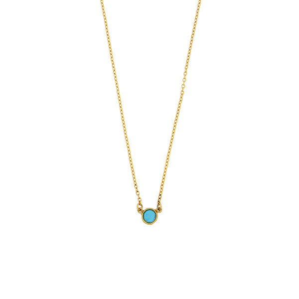 Bubble 16 Inch Adjustable Dainty Pendant Necklace - Turquoise by Michael Michaud