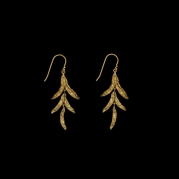 Hosta Post Dangle Wire Earrings by Michael Michaud