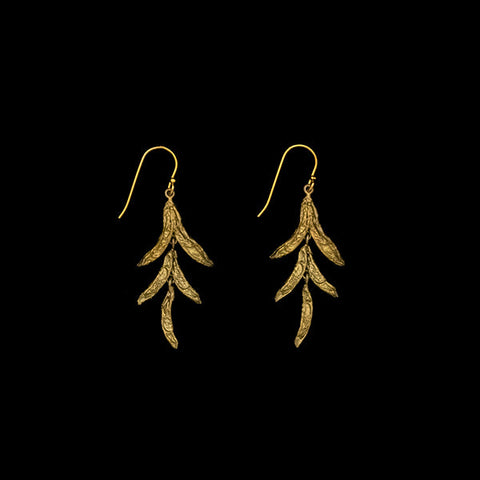 Hosta Post Dangle Wire Earrings by Michael Michaud