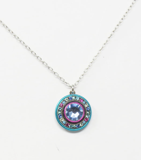 Light Blue La Dolce Vita Round Pendant by Firefly Jewelry