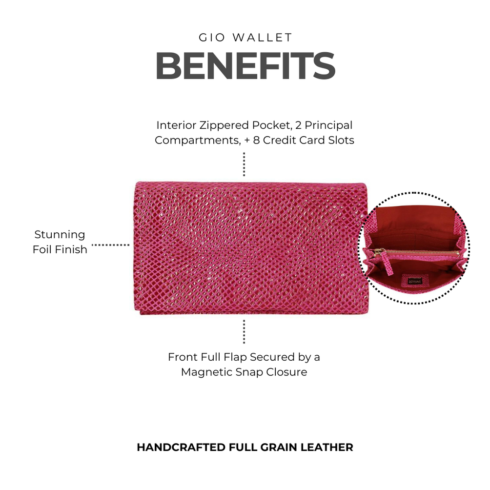 Gio Leather Wallet in Burgundy