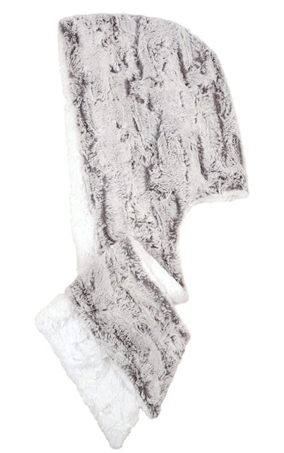 Khaki with Cuddly Black Luxury Faux Fur Hoody Scarf