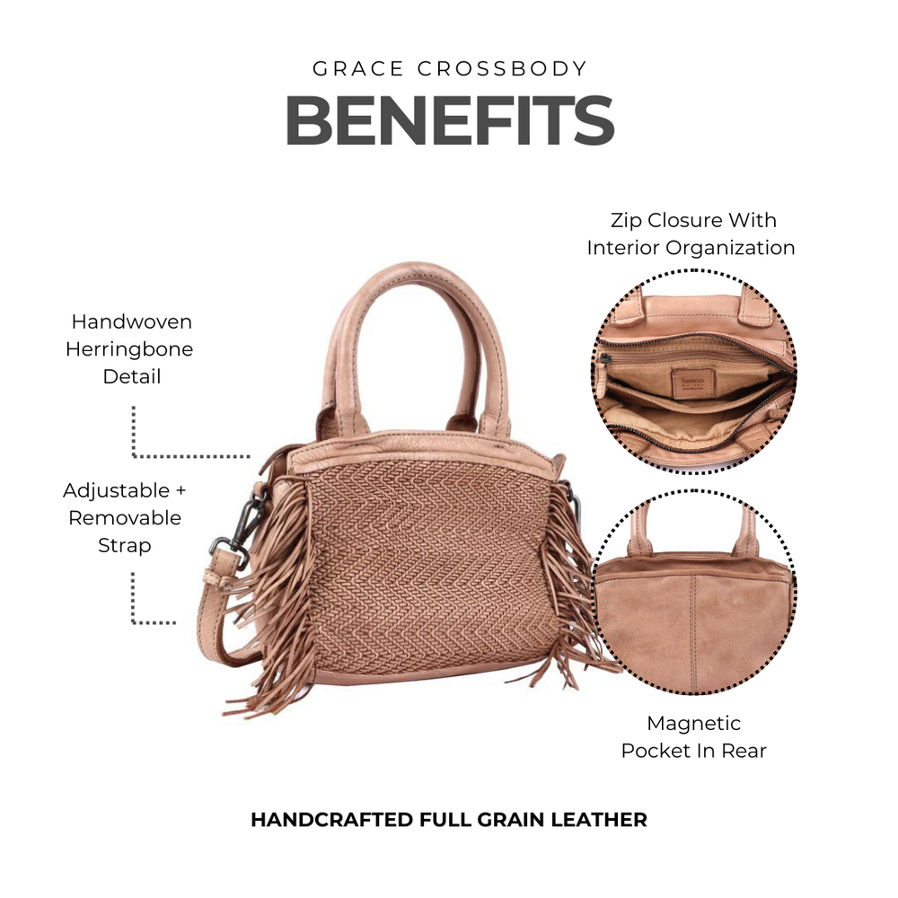 Grace Leather Crossbody in Aubergine