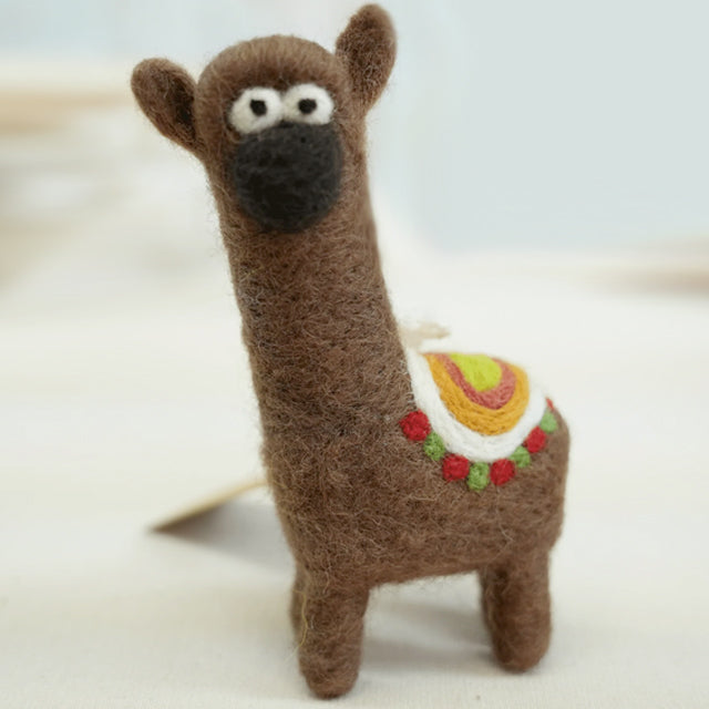 Llama Brown Woolie Ornament
