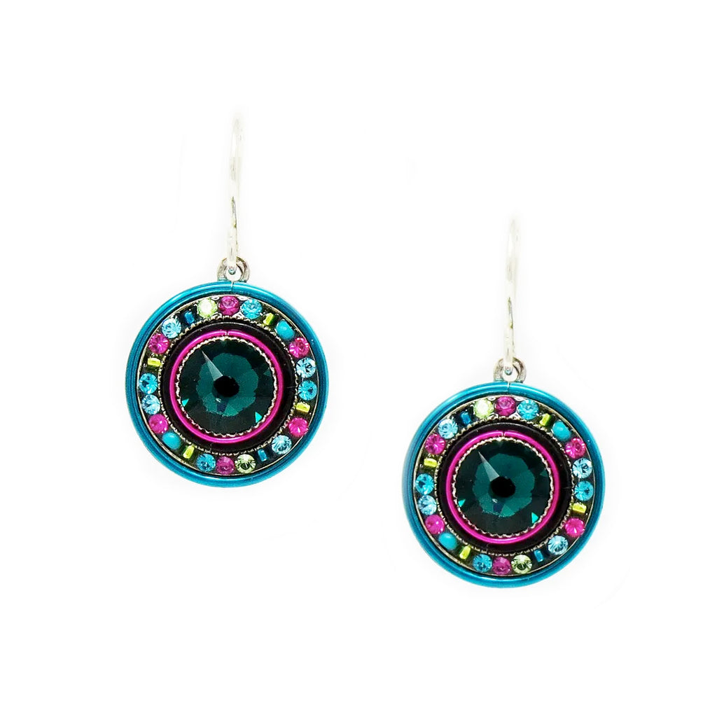 Emerald La Dolce Vita Round Earrings by Firefly Jewelry