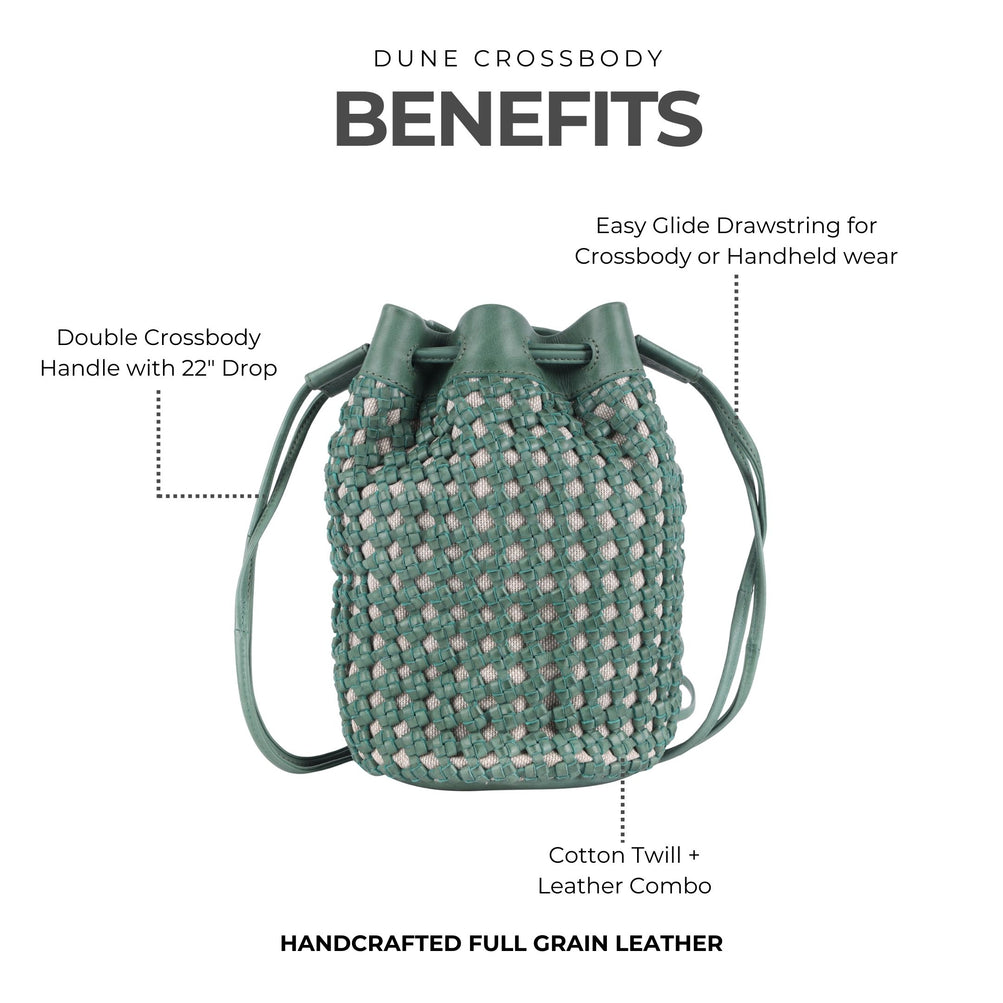 Dune Leather Crossbody in Jade