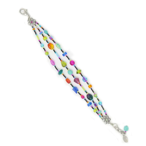 Multi Color Silk Thread 3 Lines Bracelet by Firefly Jewelry
