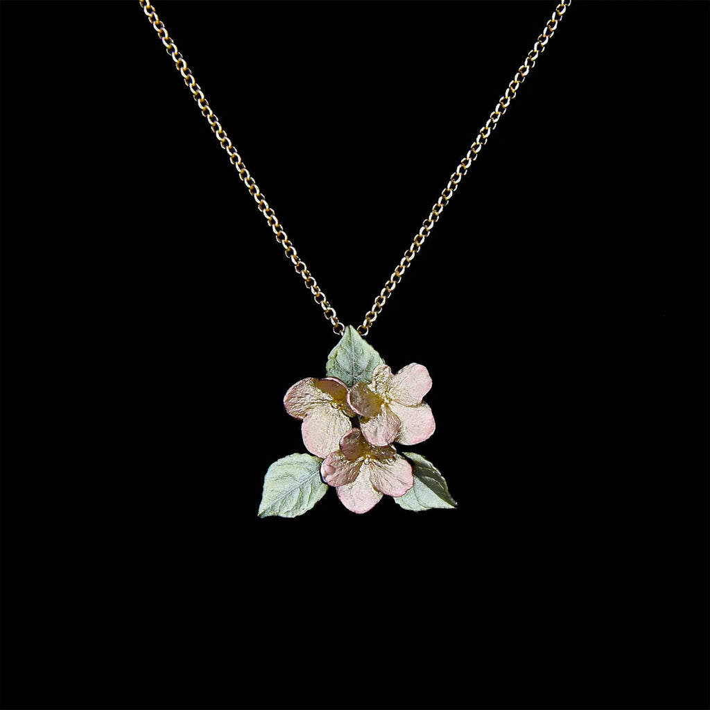 Hydrangea 18 Inch Adjustable Leaf Pendant Necklace by Michael Michaud