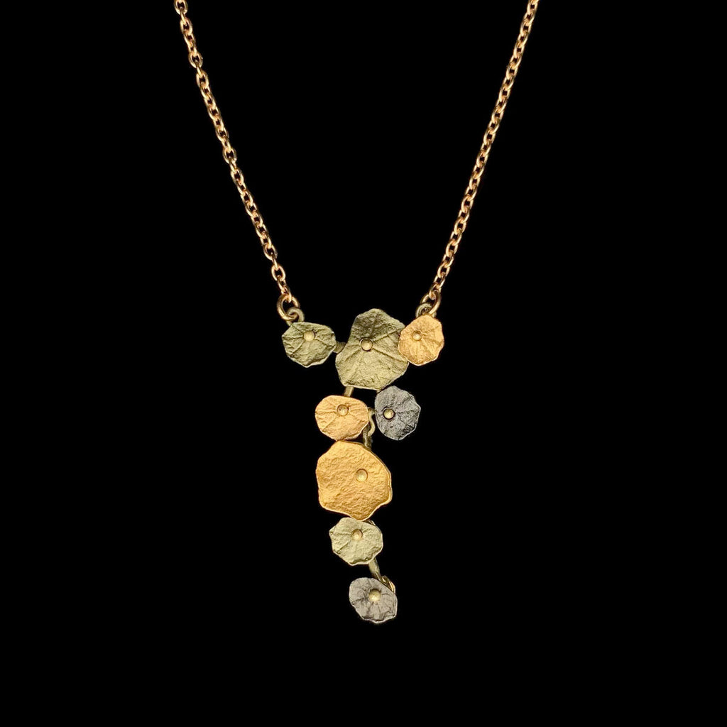 Nasturtium 16 Inch Adjustable Dainty Pendant Necklace by Michael Michaud