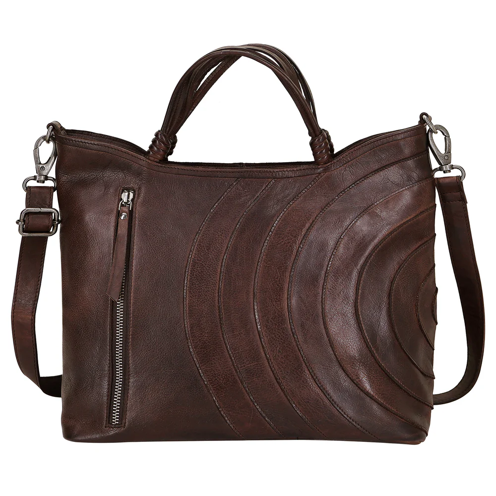 Joplin Leather Tote and Crossbody in Brown