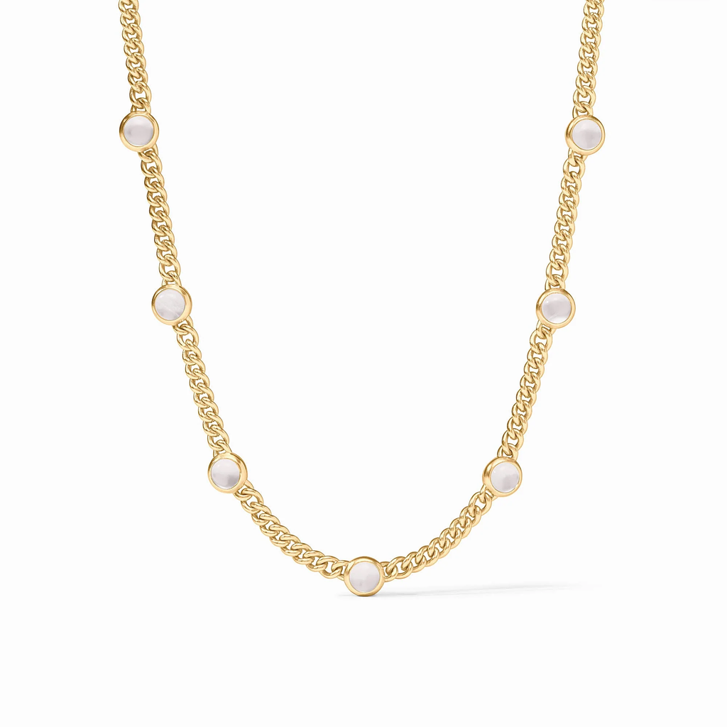 Dolce Delicate Station Necklace in Iridescent Clear Crystal by Julie Vos