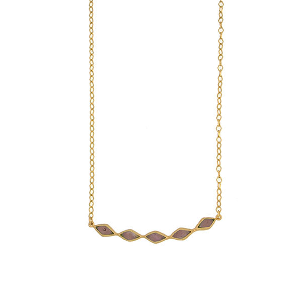 Marquise 16 Inch Adjustable Bar Necklace - Dk Purple by Michael Michaud