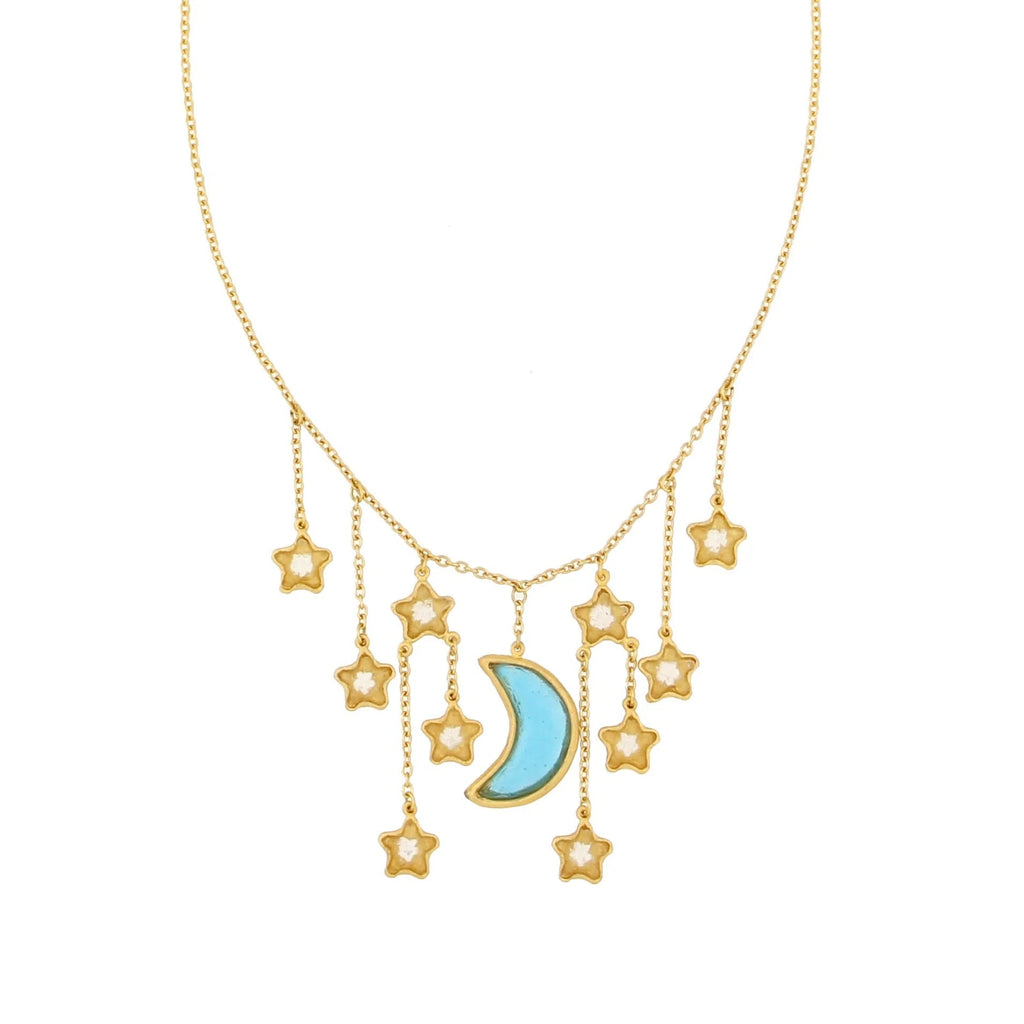 Moon and Star 16 Inch Adjustable Necklace by Michael Michaud