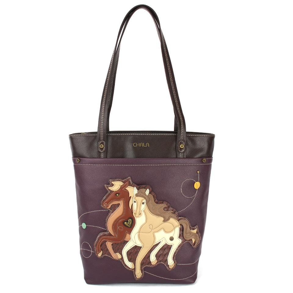 Horses Deluxe Everyday Tote in Plum by Chala