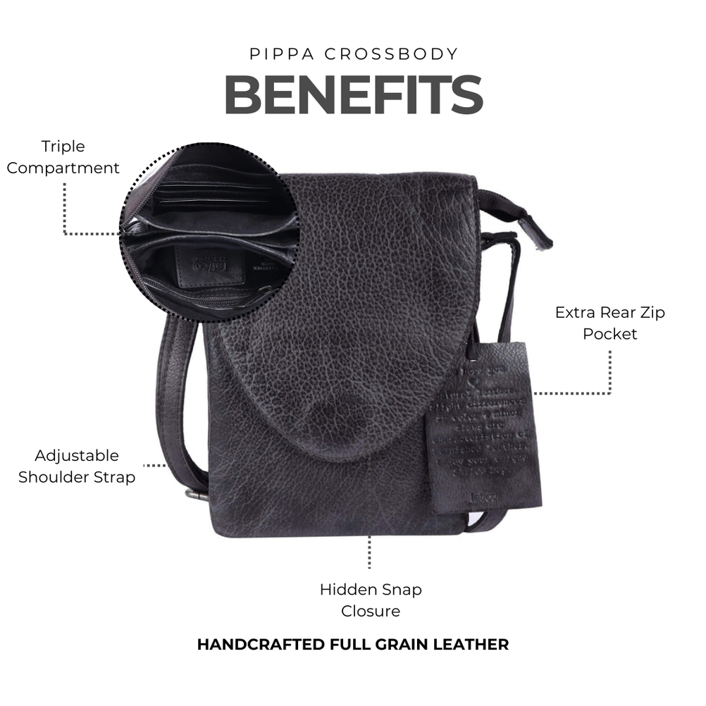 Pippa Leather Crossbody in Moss