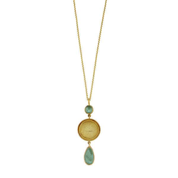 Bubble Drops 16 Inch Adjustable 3-Drop Pendant Necklace by Michael Michaud