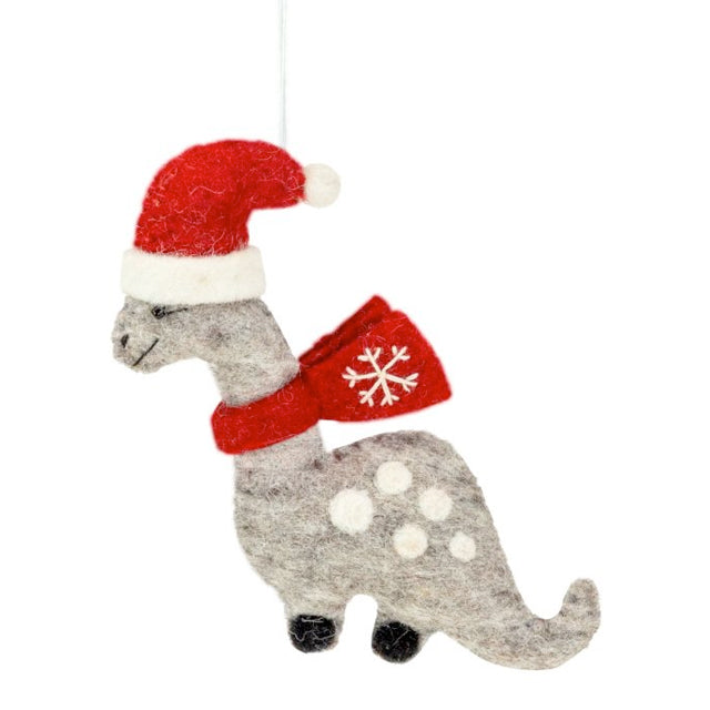 Snowflake Dinosaur Wool Ornament