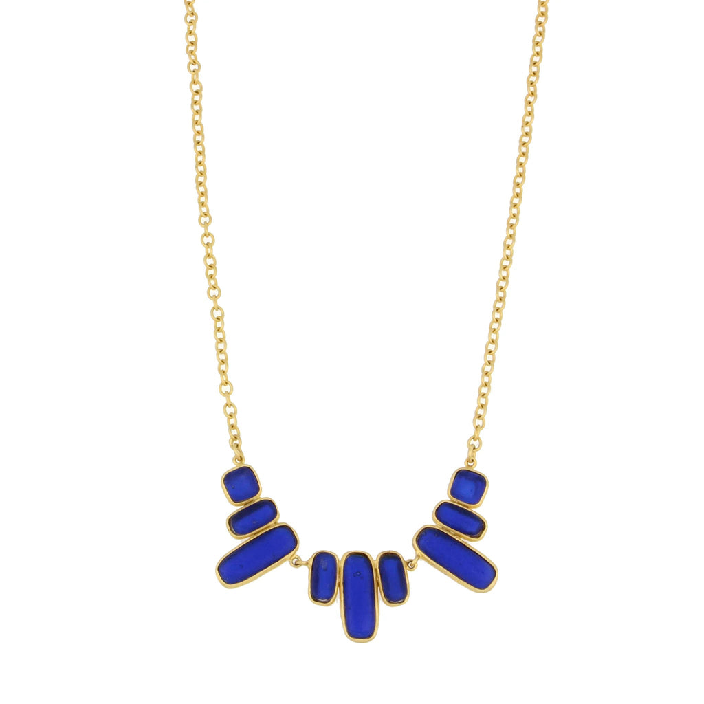 Cobalt Geo Bubble 16 Inch Adjustable Necklace by Michael Michaud