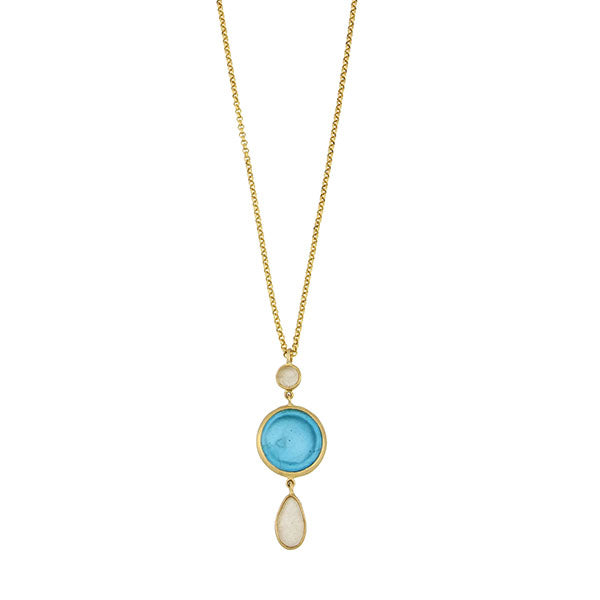 Bubble Drops 16 Inch Adjustable 3- Drop Pendant Necklace by Michael Michaud