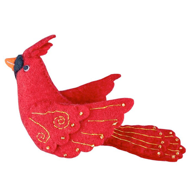 Cardinal Tree Topper Wool Ornament