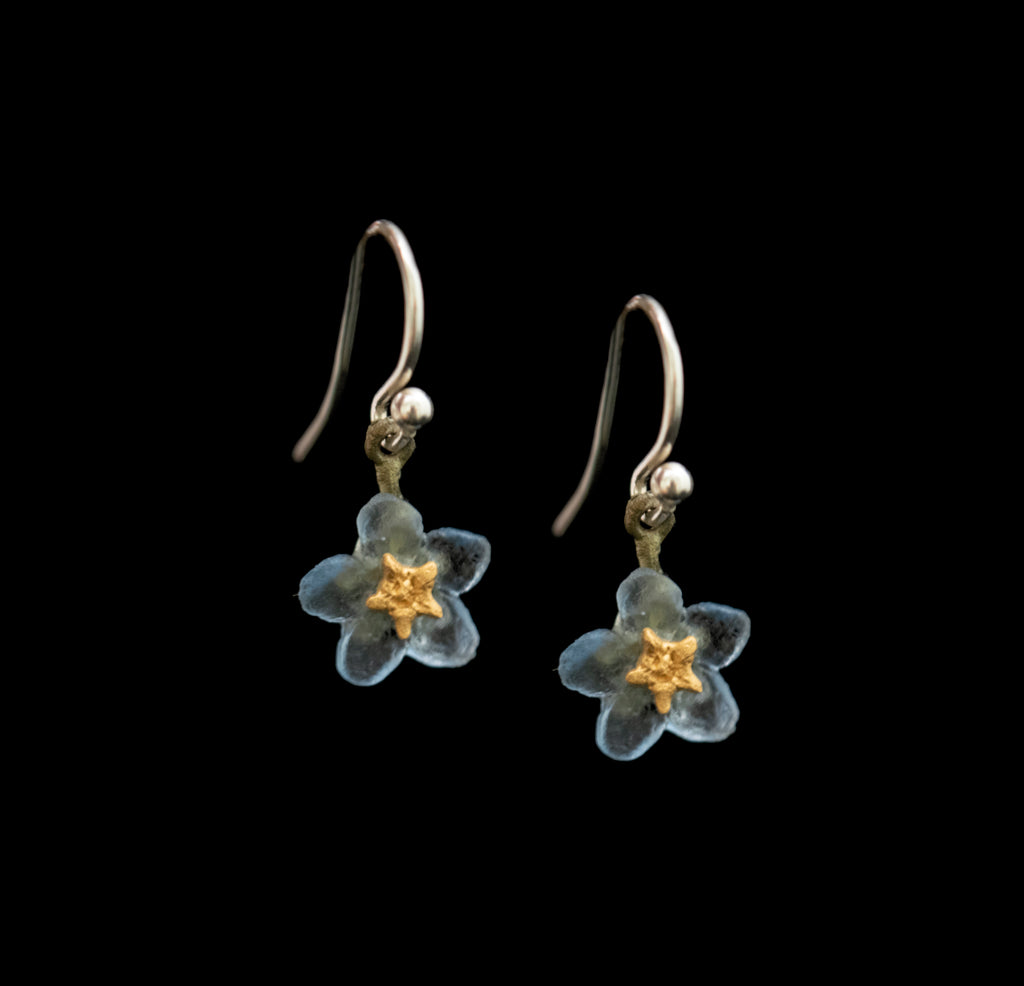 Forget Me Not Single Flower Wire Earrings by Michael Michaud