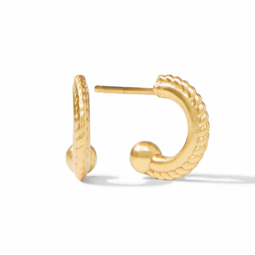 Malta Theodora Hoop and Charm Earrings in Cubic Zirconia by Julie Vos