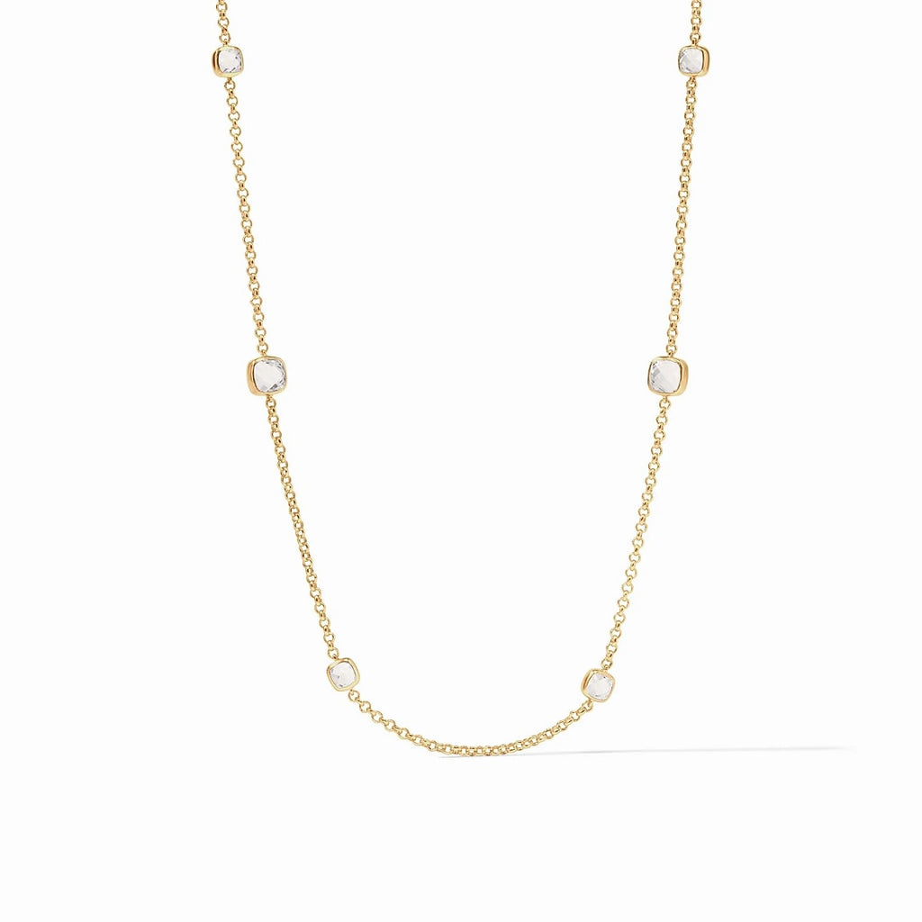 Aquitaine Station Necklace in Clear Crystal by Julie Vos