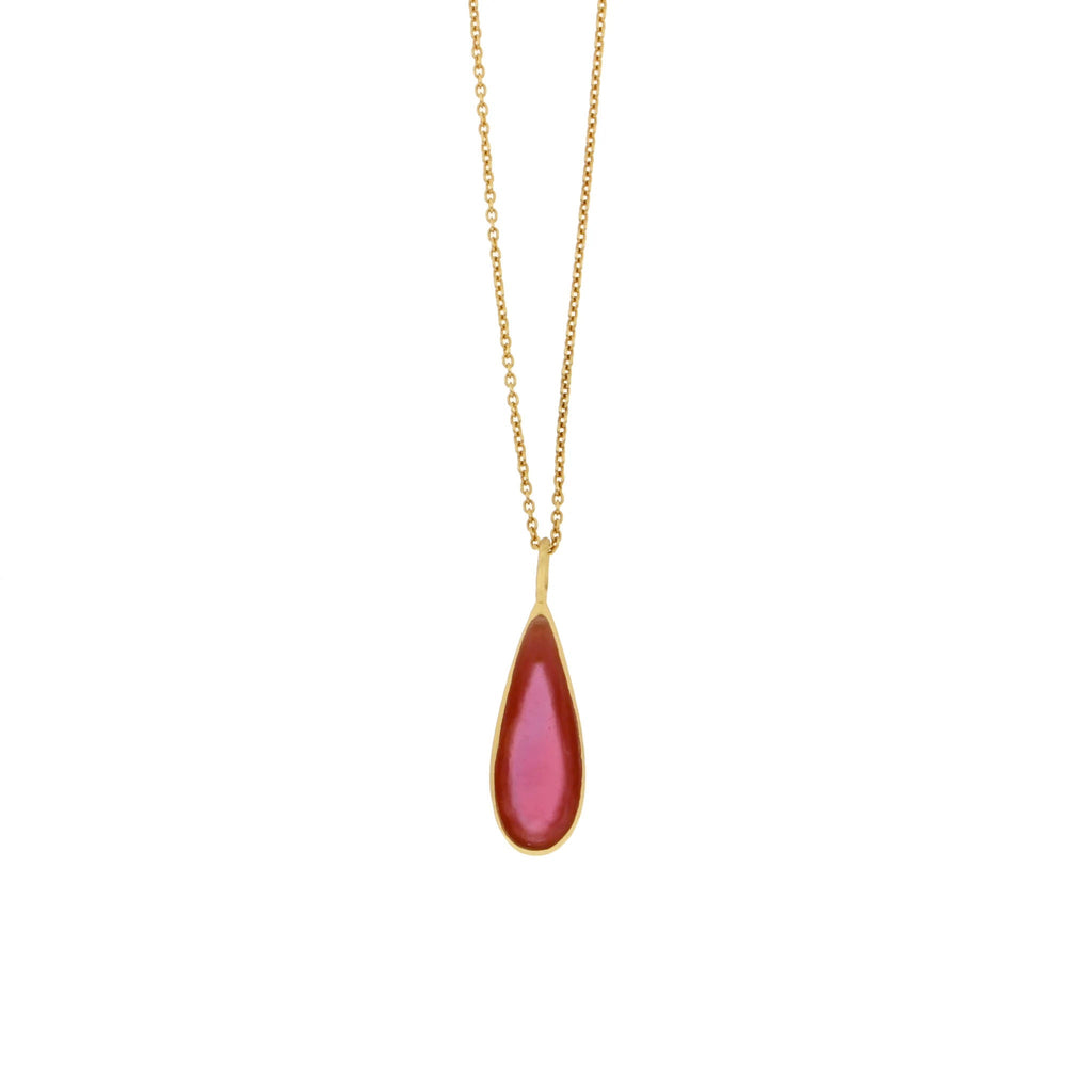 Pink Tear Drop Bubbles 16 Inch Adjustable Pendant Necklace by Michael Michaud