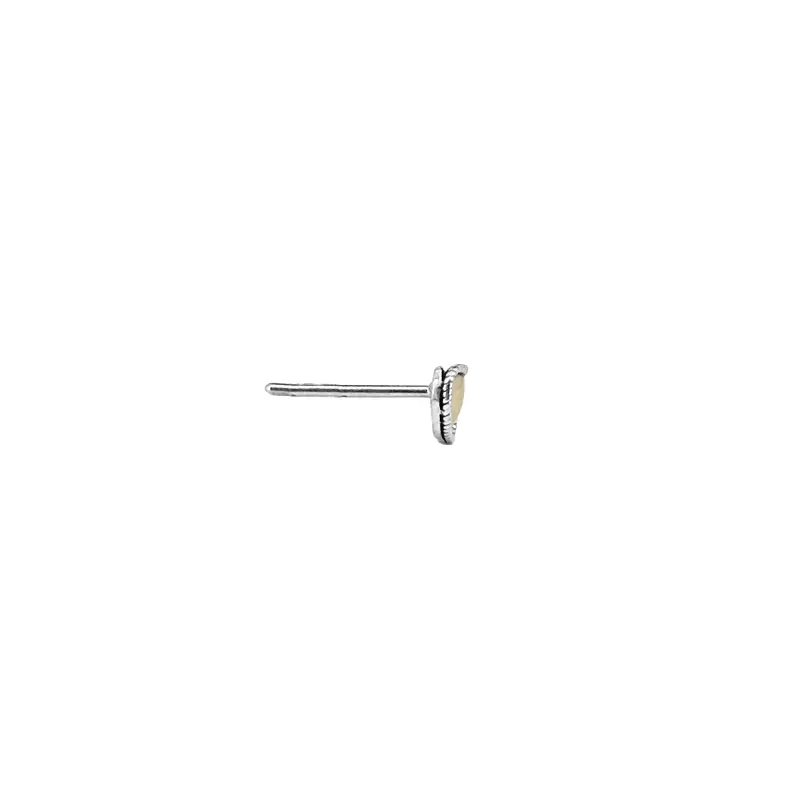 Sterling Silver Heart Stud Earrings with 18k Gold