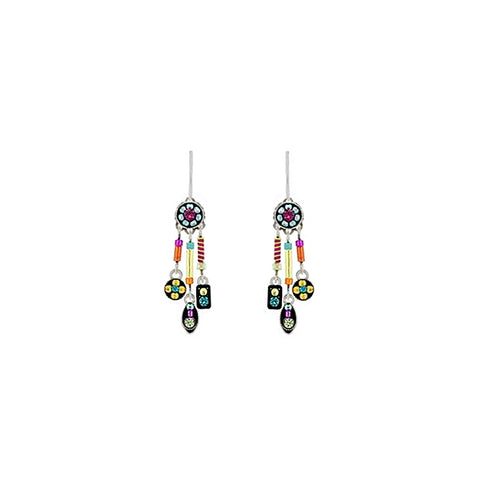 Multi Color Delicate Mosaic Earrings by Firefly Jewelry