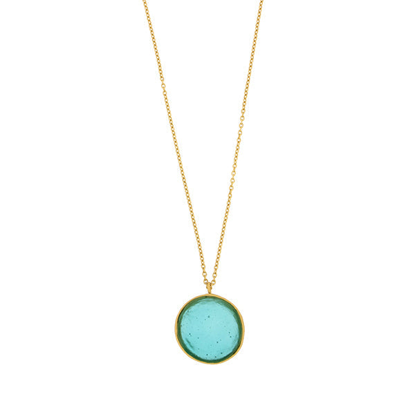 Bubble 16 Inch Adjustable Large Pendant Necklace - Teal by Michael Michaud