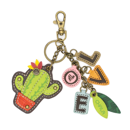 Cactus and Love Charming Charms Key Chain