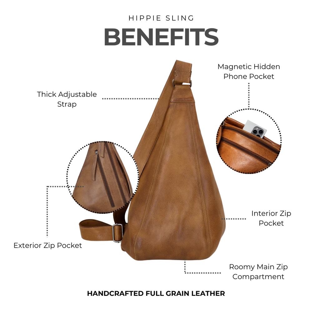 Hippie Leather Sling in Cognac