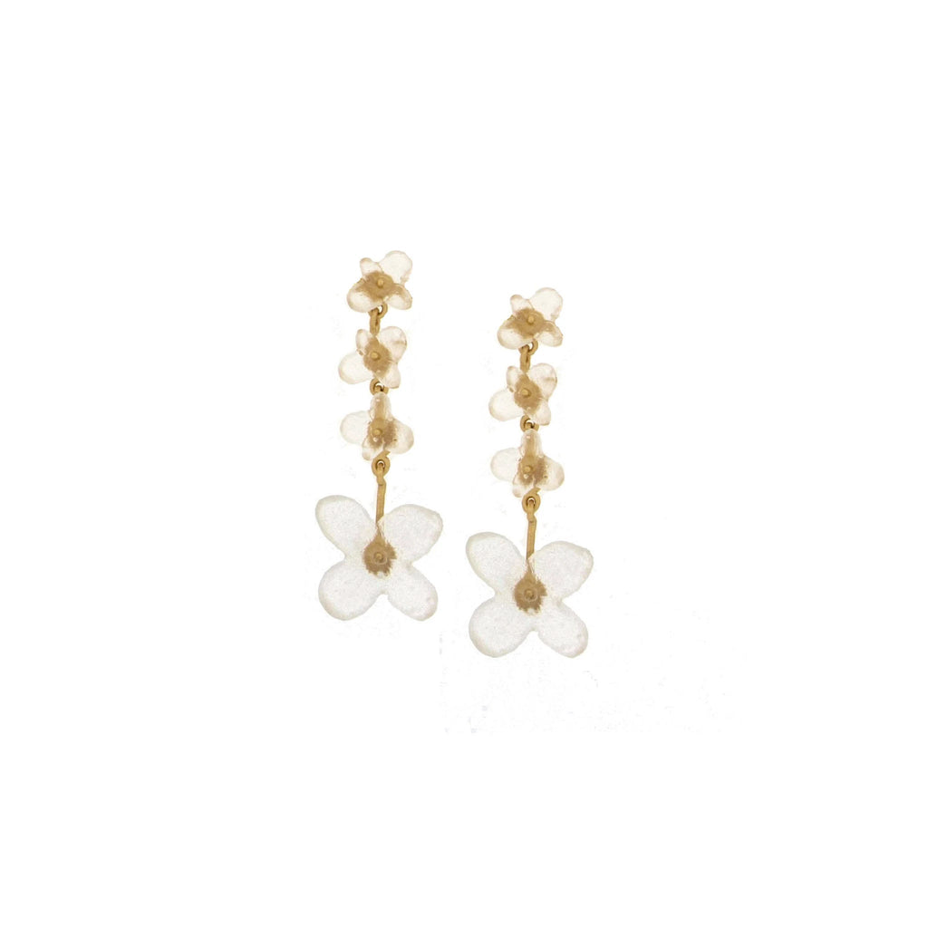 Unique Hydrangea 4-Stone Drop Post Earrings by Michael Michaud