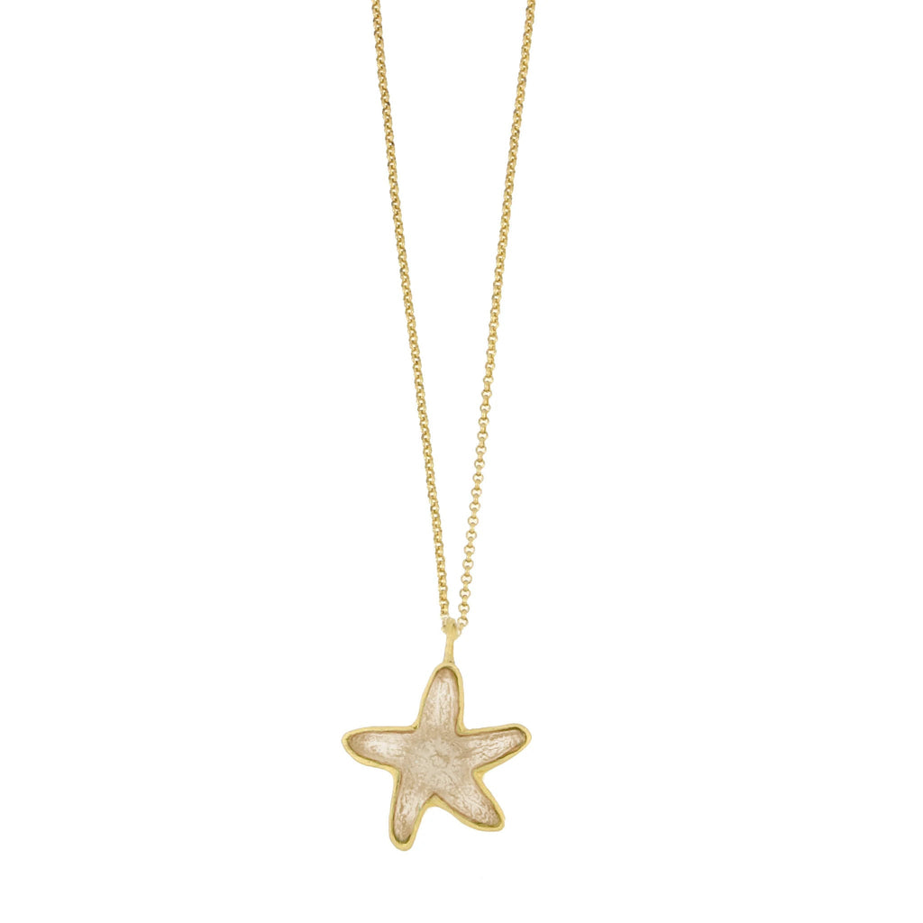 Clear Under the Sea 16 Inch Adjustable Star Fish Pendant Necklace by Michael Michaud