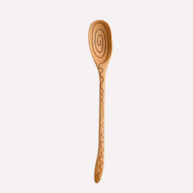 Cherry Wood Left Handed Spiral Slim Spoon 13"