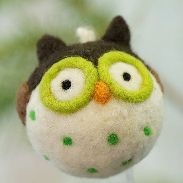 Green Owl Woolie Ornament