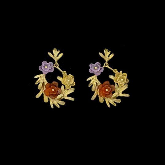 Mums Hoop Post Earrings by Michael Michaud