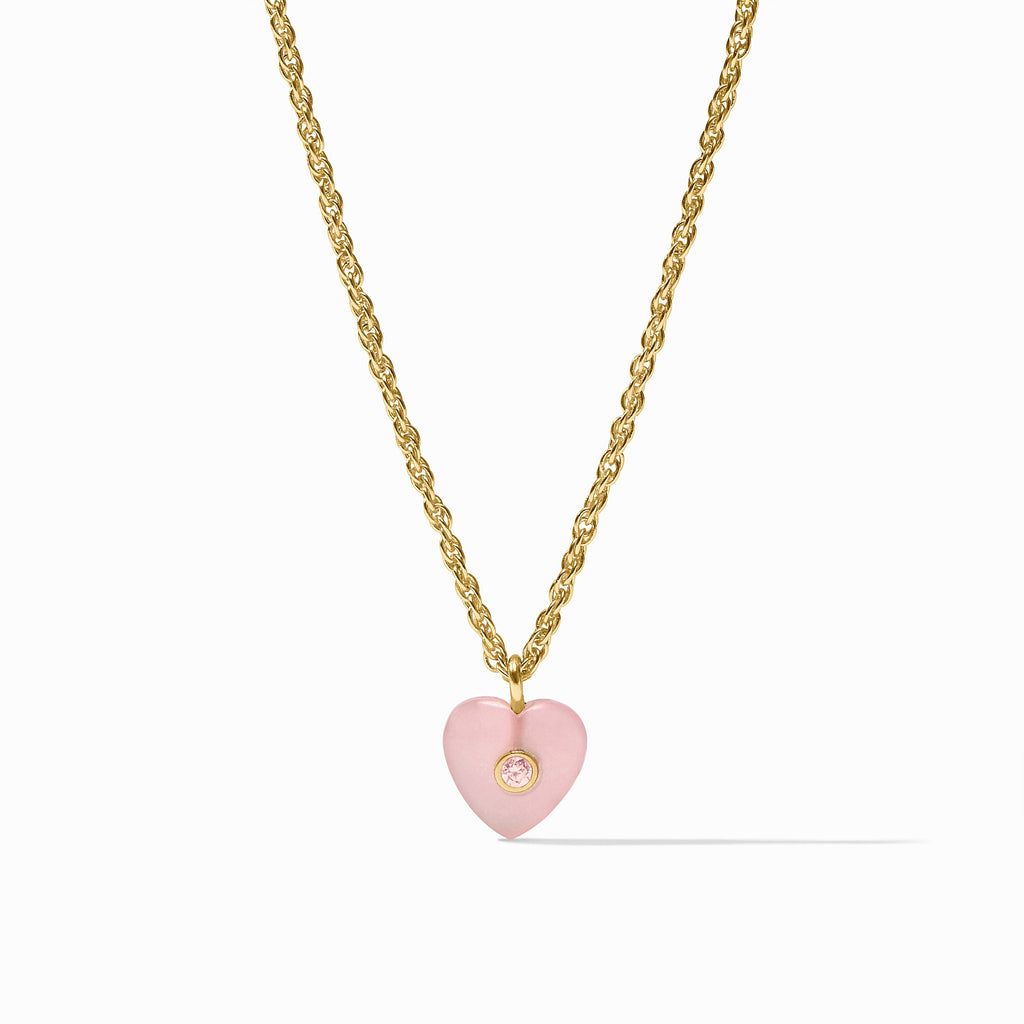 Heart Delicate Necklace in Pink Quartz by Julie Vos