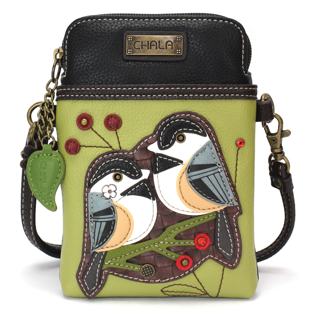 Chickadee Cellphone Crossbody in Green by Chala
